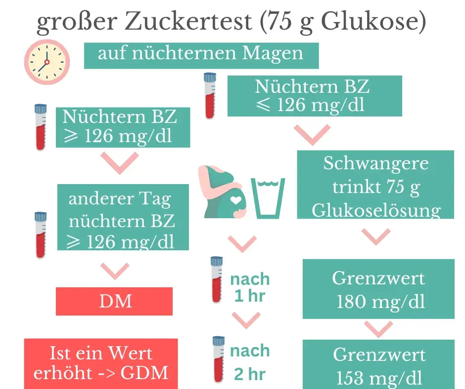 Schwangerschaftsdiabetes - das solltest Du über diese Stoffwechselerkrankung wissen 7 großer ogtt Zuckertest in der Schwangerschaft